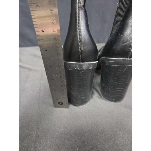 Charles David Black Leather Size 9.5 Platform Ankle Chelsea Deputy Boot Bootie - Picture 6 of 8